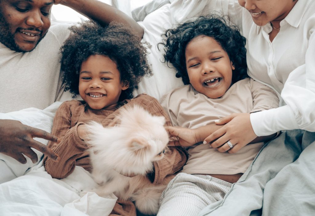 happy family smiling